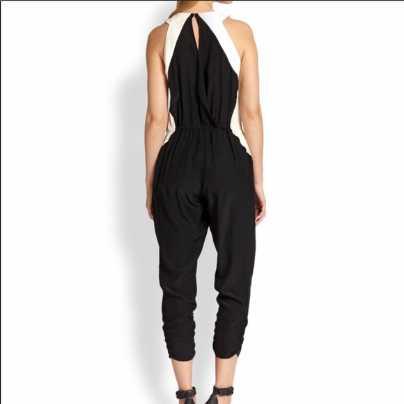 Beautiful Parker silk black/ white cream romper jumpsuit - Picture 2 of 5